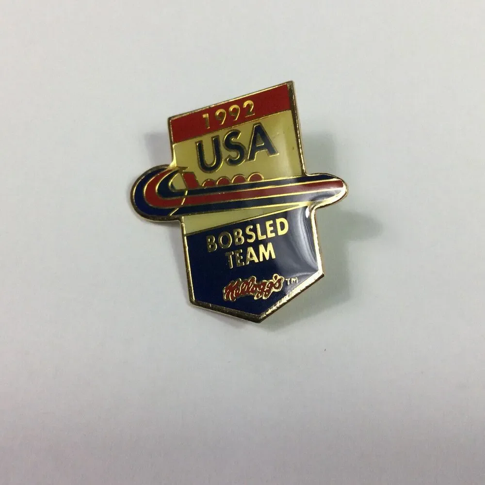 Olympics 1992 USA‎ Bobsled Team Lapel Hat Pin Kellogs Albertville